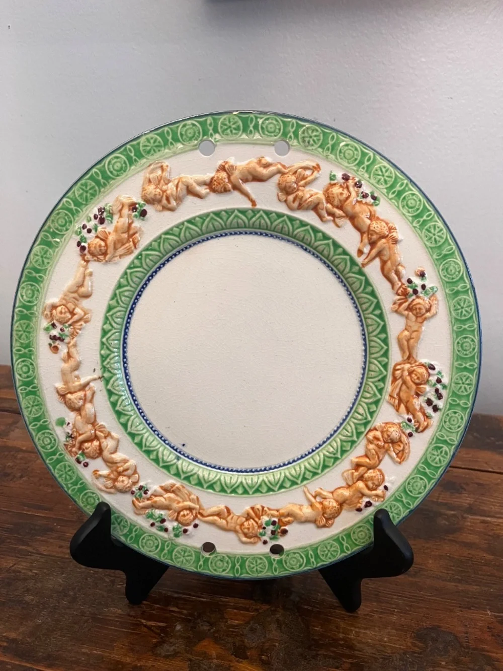 Stunning Vintage Made in Japan Cherub Wall Hanging Plate – 10.25”